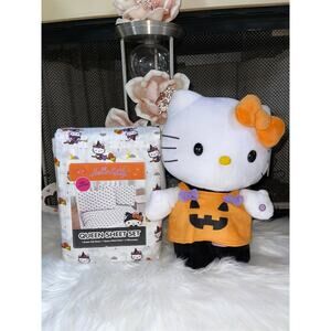Hello Kitty Witch Sanrio Halloween White Queen Sheet Set & Side Stepper Pumpkin